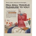 1963 Pall Mall Cigarettes Ad "Travels Pleasure"