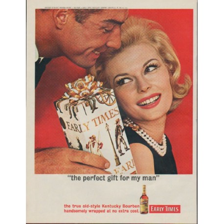 1963 Early Times Bourbon Ad "the perfect gift"