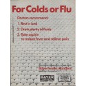 1967 Bayer Aspirin Ad "For Colds Or Flu"