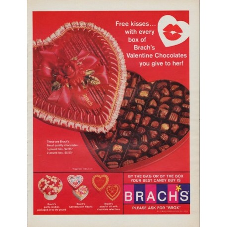 1967 Brach's Candy Ad Valentine Chocolates