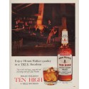 1963 Ten High Bourbon Ad "Hiram Walker quality"