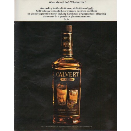 1963 Calvert Whiskey Ad "Soft Whiskey"