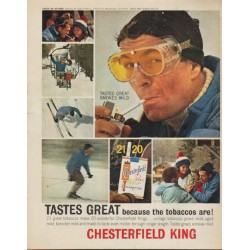 1963 Chesterfield Cigarettes Ad "Tastes Great"