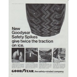 1965 Goodyear Tires Ad "Safety Spikes"