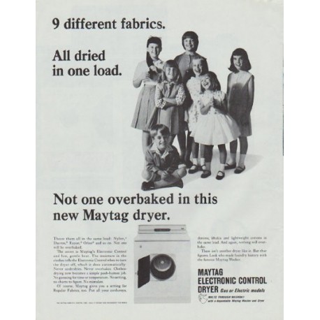 1965 Maytag Ad "9 different fabrics"