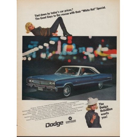 Big 11x14 Vintage Advertisement Print Car Ad LG37 1967 Dodge Coronet 440 