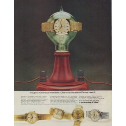 1965 Hamilton Watch Ad "Two great American inventions"