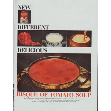 1965 Campbell's Soup Ad "New ... Different ... Delicious"