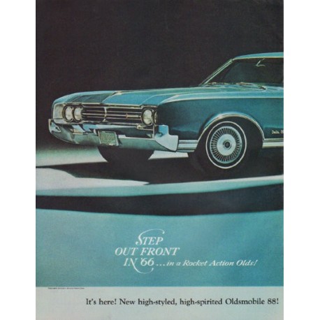 1966 Oldsmobile Ad "Step Out Front"