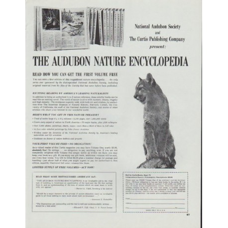 1965 The Audubon Nature Encyclopedia Ad "Exciting Reading"