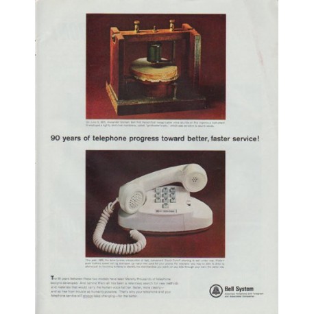 1965 Bell System Ad "90 years of telephone progress"