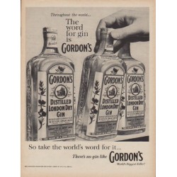 1960 Gordon's Gin Ad "The word for gin"