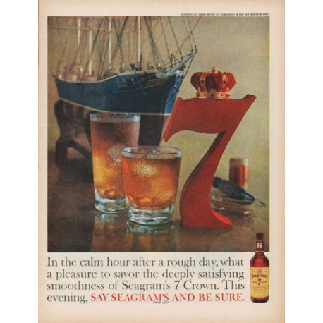 1960 Seagram's Ad "calm hour"