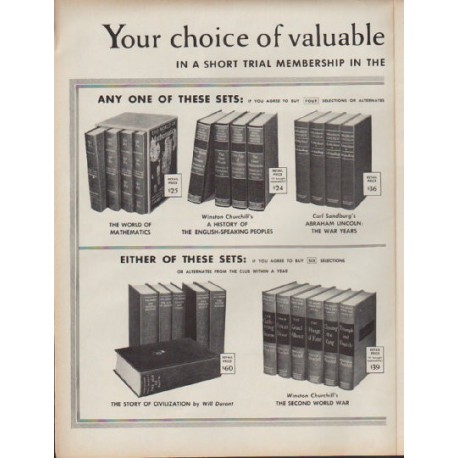 1960 Book-Of-The-Month Club Ad "valuable library sets"