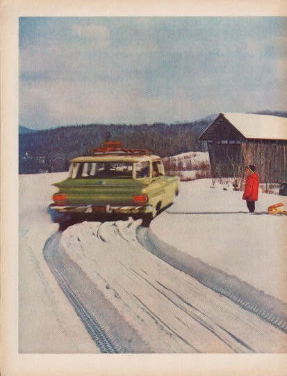 1960 Firestone Tires Ad "Ice Mud or Snow"