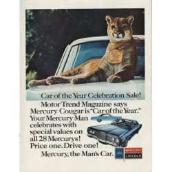 1967 Mercury Cougar Ad "Car Of The Year"