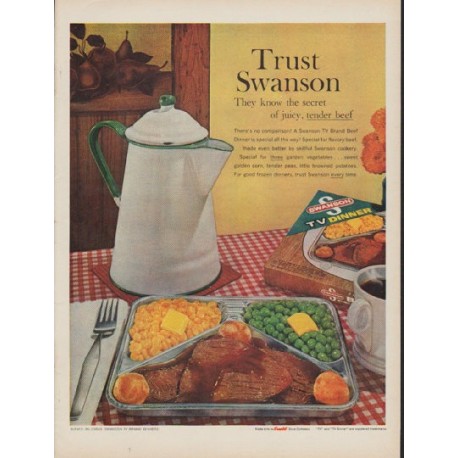 1960 Swanson TV Dinner Ad "Trust Swanson"