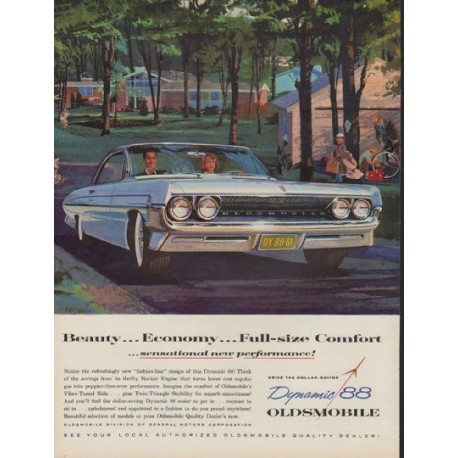 1961 Oldsmobile Ad "Beauty ... Economy"