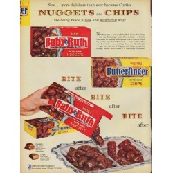 1960 Curtiss Candy Company Ad "Nuggets and Chips"