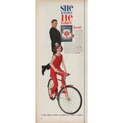 1960 Bicycle Playing Cards Ad "She knows"