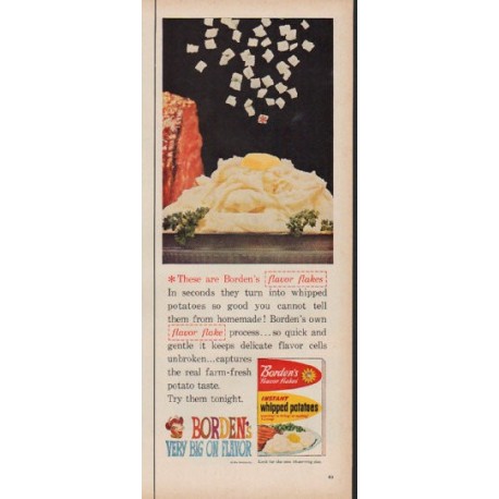 1960 Borden's flavor flakes Ad "flavor flakes"