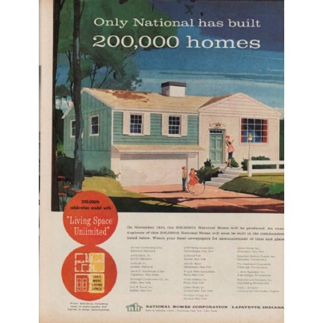 1960 National Homes Corporation Ad "Only National"