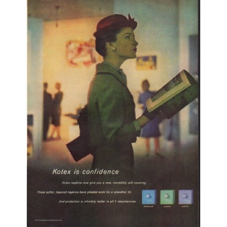 1960 Kotex Ad "Kotex is confidence"