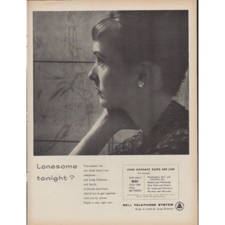 1960 Bell Telephone System Ad "Lonesome tonight"