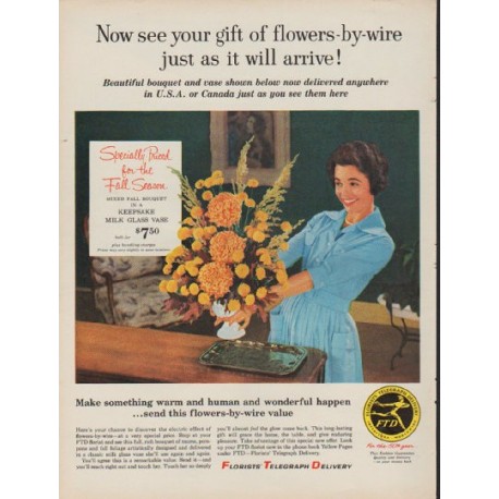 1960 Florists' Telegraph Delivery Ad "see your gift"