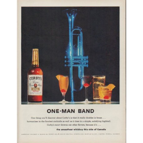 1960 Corby's Whiskey Ad "One-Man Band"