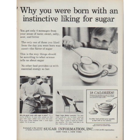 1960 Sugar Information, Inc. Ad "instinctive liking for sugar"