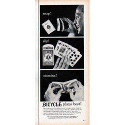 1961 Bicycle Playing Cards Ad "snap!"