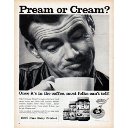 1961 Pream Ad "Pream or Cream"