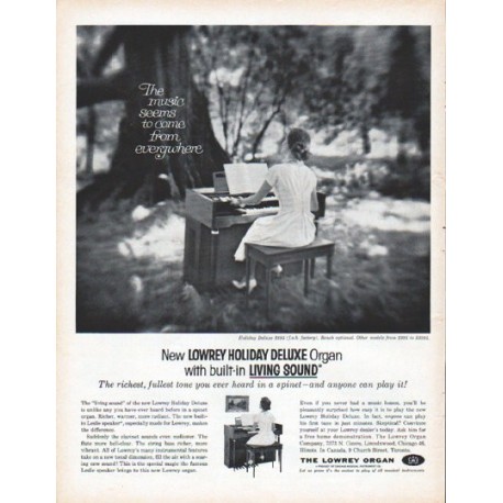 1961 Lowrey Organ Ad "The music"