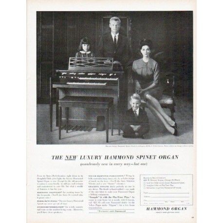 1961 Hammond Organ Ad "wondrously new in every way"