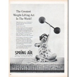1961 Spring Air Mattress Ad "Weight-Lifting Act"
