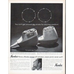 1961 Norelco Ad "this stroke"