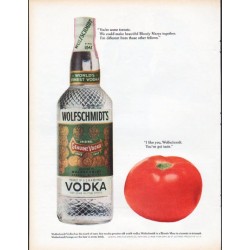 1961 Wolfschmidt's Vodka Ad "You're some tomato"