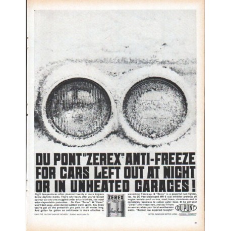 1961 Du Pont Ad "Zerex"