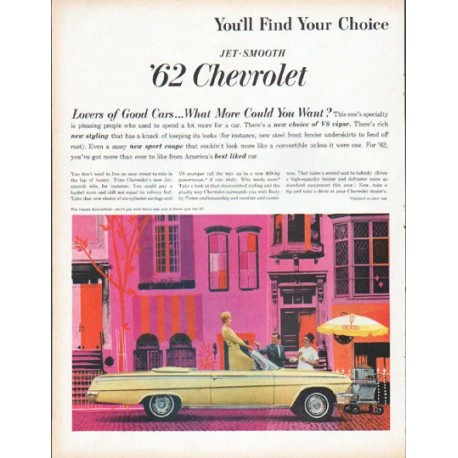 1962 Chevrolet Ad "You'll Find Your Choice"