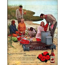 1961 Four Roses Whiskey Ad "Enjoy the Good Life"