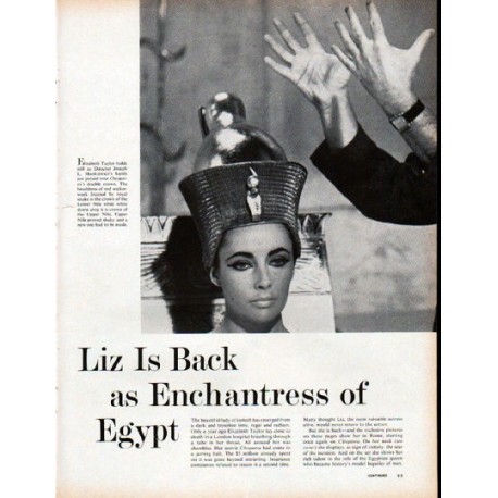 1961 Elizabeth Taylor Article "Enchantress of Egypt"