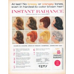 1961 COTY Hair Color Ad "Instant Radiance"