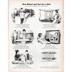 1961 Sanforized Ad "hurt by a shirt"