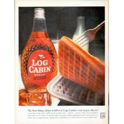 1961 Log Cabin Syrup Ad "The best thing about waffles"