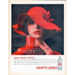1961 Gilbey's Vodka Ad "Smart, Smooth, Spirited"