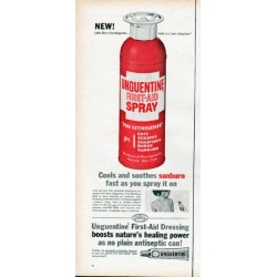 1961 Unguentine Ad "Looks like a fire extinguisher"