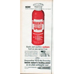 1961 Unguentine Ad "Looks like a fire extinguisher"
