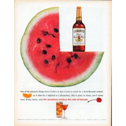 1961 Corby's Whiskey Ad "pleasant things"