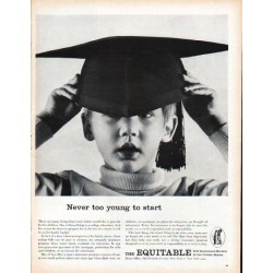 1961 The Equitable Life Assurance Society Ad "Never too young"